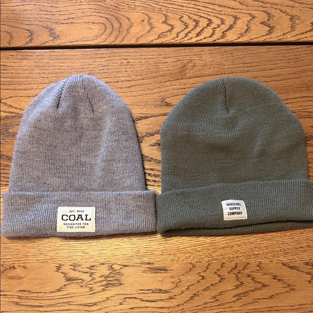 Coal and Herschel Beanies